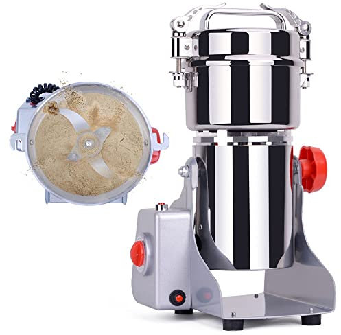 250g Elektrische Getreidemühle Mühle Kräutermühle Edelstahl Mehlmühle Pulverisierer Swing Type Kornmühle Mit Timer 0-3min 3 Klingen Timing Schleifmaschine Zum Mahlen Von Wurzeln, Mehl, Kernen, Kaffee