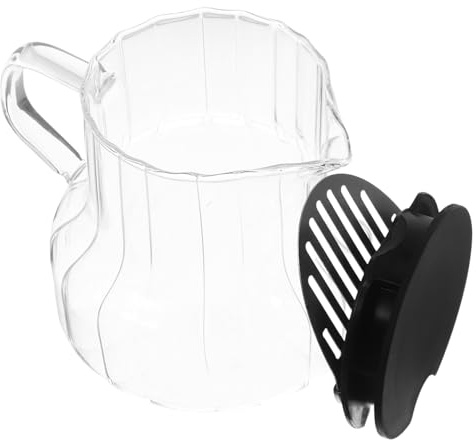 Cabilock Carafe à Café Verre avec Couvercle Pot à Eau à Rayures pour Café Thé et Jus Carafe Verre Transparent pour Service