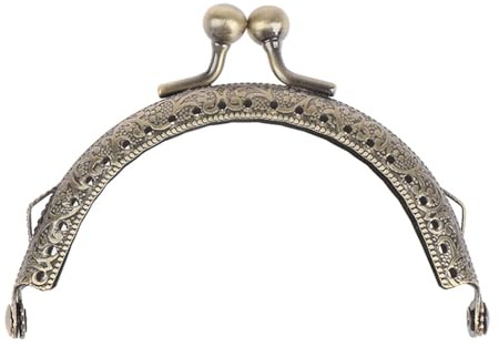 DSFIHJO Clutch per Borse Uncinetto Hardware for Borse con Chiusura a for Borsa Manico Rotondo in Metallo da 8,5 cm Chiusure per Borse Clic Clac per Realizzare Borse(Brown)