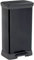 CURVER Deco Bin Mülleimer mit Pedal und Deckel, 50L, schwarz metallic, rechteckig,sanft schließend, 39 x 29 x 72 cm