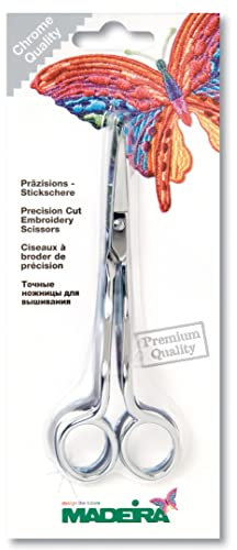 Madeira Präzisions-Stickschere groß verchromt/ 2-fach gebogen/ 15 cm