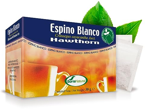 Soria Natural Espino Blanco Infusión – Ayuda al Corazón – Saluda Cardiovascular - Infusión de Espino Blanco (Crataegus oxyacantha Auct) – 100% Natural - Caja con 20 Bolsas Filtro