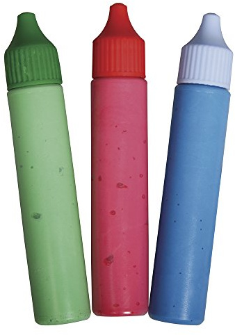 Rayher 38845000 Set Sockenstop Rot, Blau, Grün, inkl. Schablone und Rakel, PVC-Box