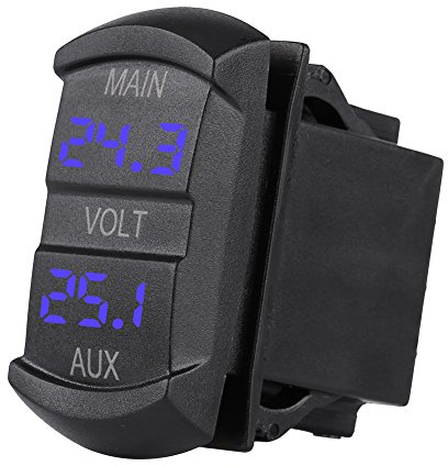 KIMISS Digital Panel, Battery Tester Voltmeter 10-60V for Car RV ATV, LED Display, Dual Voltmeter Design, Over-current Protection