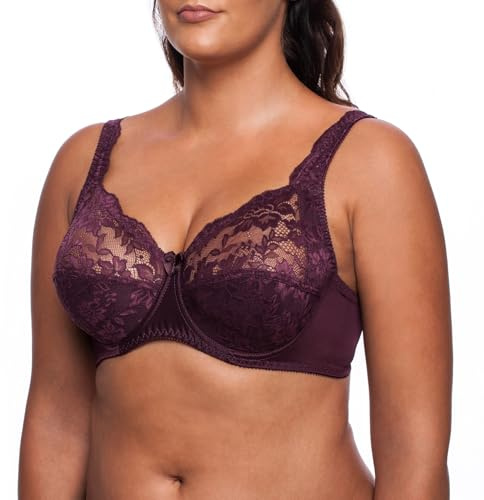 frugue Comfort Support Lace Minimiser Bra Purple UK 40 DD