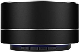 Enceinte Metal Bluetooth pour IPHONE 11 Pro Max Port USB Carte TF Auxiliaire Haut-Parleur Micro Mini (Noir)