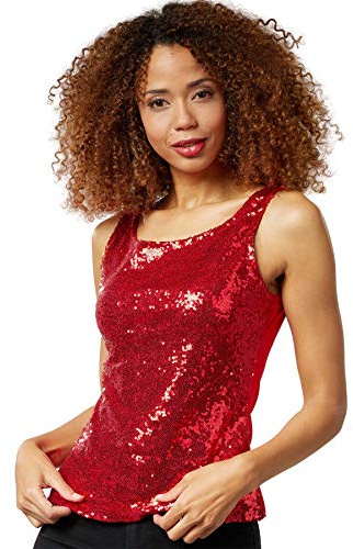 dressforfun Pailletten Top Damen, Glitzer Oberteile Damen, Pailletten Oberteil Damen, Disco Kostüm Damen, sexy Faschingskostüme, Party Oberteil Damen, Party Top, Galaxy Kostüm Damen