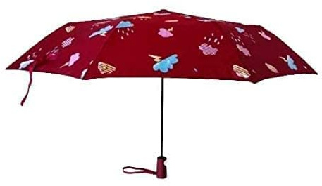Goods4good Magischer Regenschirm, wechselt die Farbe im Regen, Wolken und Strahlen, Durchmesser 107 cm, Burgunderrot, burgunderrot, Plegable Compacto