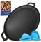 StarBlue 40.6cm Cast Iron Pizza Pan Round Griddle with Free Silicone Handles and 30 Recipes Ebook– Pre-Seasoned Comal, Kitchen Essentials for Lovers, Baking, Grill, BBQ, Stove Oven Safe