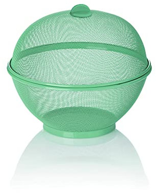 kela Cesta para fruta con protección contra moscas 26,5 cm COMO, cubierta para alimentos, cesta para fruta con tapa, cubierta contra moscas, metal, verde menta