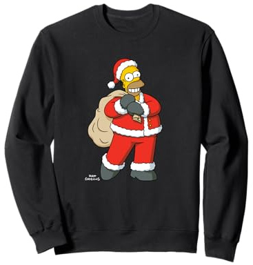 The Simpsons Holiday Christmas Homer Simpson as Santa Claus Sudadera
