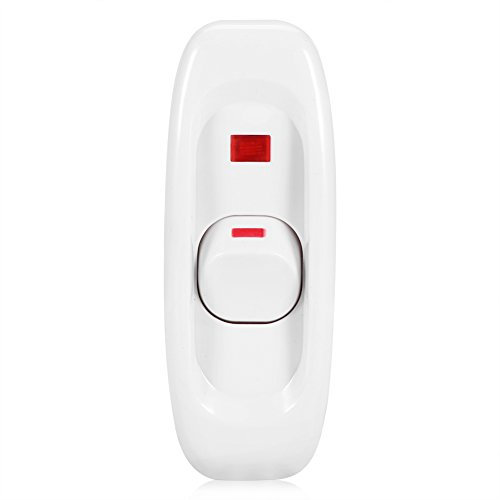 Interruptor de lámpara, CA 250 V 10 A en línea ENCENDIDO/APAGADO Mesa Interruptor de cable de lámpara de escritorio con luz indicadora LED, para electrodomésticos pequeños, Lámpara de mesa(blanco)