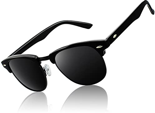 CGID Sonnenbrille-Herren-Damen-Polarisiert-Halbrahmen-Unisex Klassische Ultraleicht UV400-Schutz Brille CAT3 CE Fahren Reisen