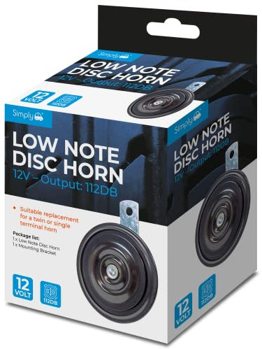 Simply Auto HN53 12V Low Note Disc Horn Universal Fit 112db, black