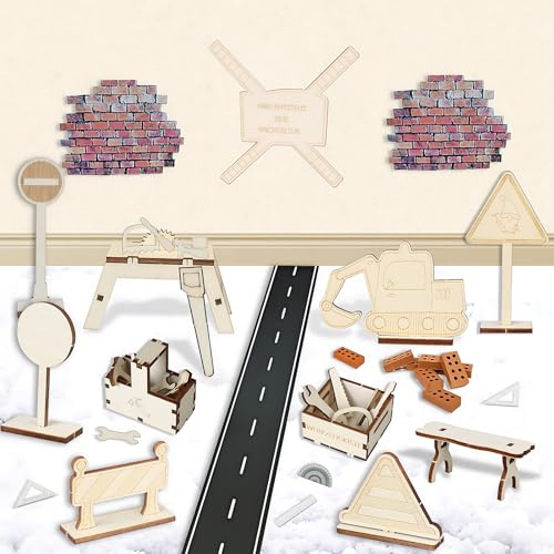 EIKEJI Wichtel Baustelle Set, 40 Stück Wichtel Zubehör Baustelle, Wichteltür Zubehör Weihnachten Wichtelbaustelle, Mini Holz Werkzeugkiste mit Werkzeug,für Puppenhaus Zubehör Weihnachten