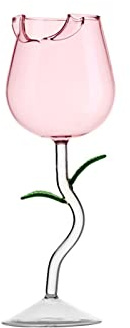 LIBOOI Rosenweingläser, Rosenform, 280 ml, romantische Blume, Cocktail, Martini-Glas, klarer Kelch, Trinkbecher für Party, Einweihung, Hochzeit, Geburtstag, Drinkwae Feier