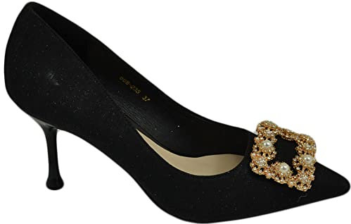 Scarpe Decollete Mules Donna Elegante Punta in Raso fucsi Tacco Martini 9 Cerimonia con Allacciatura Schiava con Strass (38 EU)