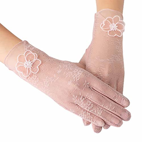 Elegante Damenhandschuhe Spitze Abendhandschuhe Spitzen Handschuhe Party Handschuhe Hochzeit Braut Handschuhe Karneva Brauthandschuhe Lace Netzhandschuhe, für Hochzeit, Party, (Purple, One Size)