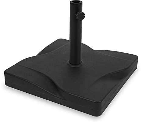 VONROC Pied de Parasol Carré 42x42cm Noir - Base Solide 20kg - Pied de Parasol en Béton et Acier en Poudre - pour Parasols Rosolina, Recanati, Rapallo & Torbole - Terrasse, Balcon, Jardin