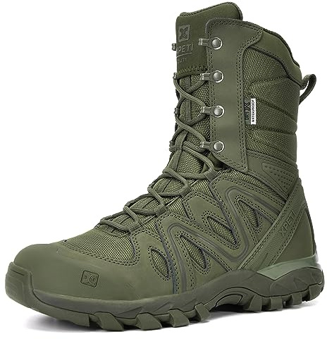 XPETI Mens Tactical Boots 8 Waterproof Combat Boots for Men Lightweight Military Boot Green Size 11