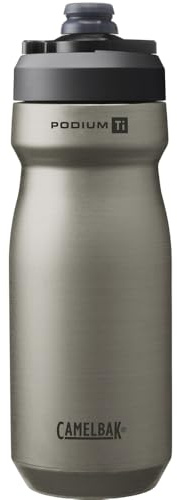 Camelbak Podium Insulated Titanium, 18oz Fahrrad Trinkflasche – ultraleichtes Titan – 240g – vakuumisoliert – doppelwandig – hoher Durchfluss – auslaufsicher – leicht zu reinigen – Titanium, Größe: OS