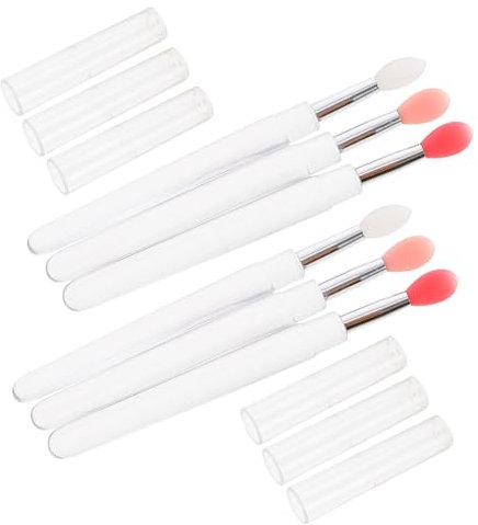 Angoily 6stücke Silikon Lippenstift Applikator Mit Deckel Für Lippenstift Balsam Make-up Pinsel Komfortabler Griff Kompakt Und Tragbar