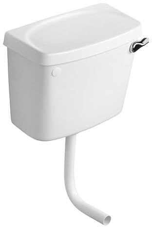 Low Level White Ceramic Toilet Cistern with Fittings Inlet Side Left & Right WC with Lever Flush