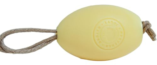 Label Provence Savon de Marseille - French Soap on a Rope Made With Fresh Organic Donkey Milk - Natural Soap and Easy To Use Hand Wash - Lemon Fragrance - 270g