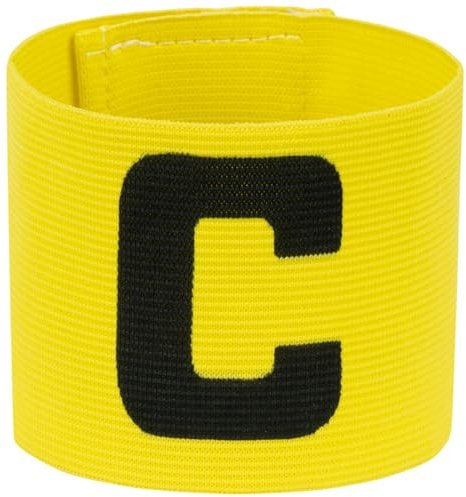 JELEX Leader Kapitänsbinde - Elastische Captain-Armbinde aus 100% Polyester mit Klettverschluss, universell verstellbar und langlebig, 31,3 x 6,6 cm (Gelb)