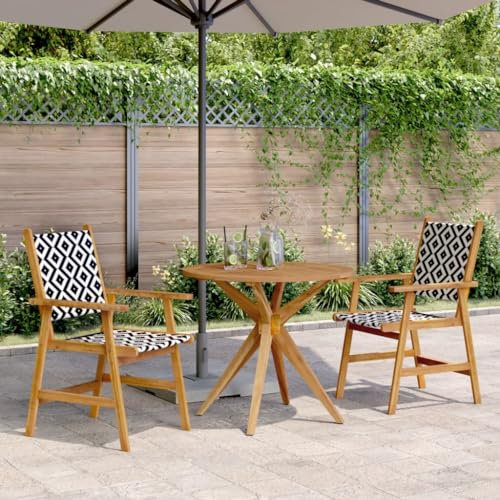 XGWKCNV Gartenmöbel-Set, 3-teilig, Massivholz, Akazie, Gartenmöbel-Sets