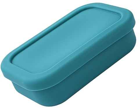 OFFSCH Caja de Comida Reutilizable y Almacenamiento en Nevera Verde Tapa de Silicona Hermética y Apta para Microondas Adecuado para Camping y Uso Diario