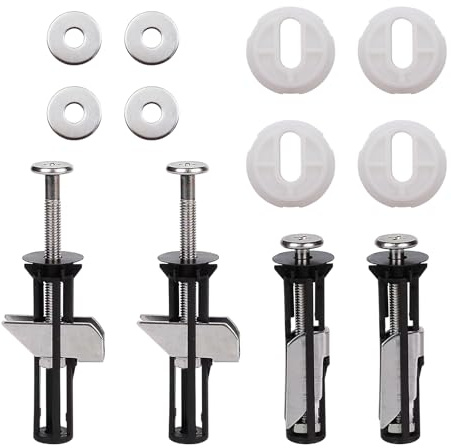 CONNECTION 4 Pièces Fixation Abattant Wc Vis pour Siège Set de Vis pour Siège de Toilette Kit de Boulons pour Fixation Cuvette Wc Toilet Seat Bolts Vis de Fixation Wc pour Charnière Couvercle Toilette