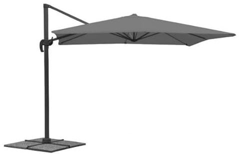 La Pagoda Ombrellone 3x4 decentralo palo alluminio (Grigio Tortora)