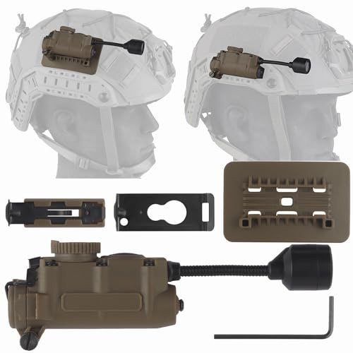 KBFLWBF Taktisches Airsoft Helm LED Licht mit 3 Modi & Montagezubehör Modular Taktischer Lampe Tactical Fast Helmet Taschenlampen für Outdoor Sport Jagd Airsoft Training A