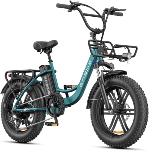 ENGWE L20 BOOST Electric Bike, 20‘’ ×4.0‘’ Fat Tire E-Bike for Adults 7 Speeds, 250W Motor 48V 13AhRemovable Battery Range up 120 km (Green)