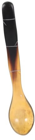 UKCOCO Hornlöffel Aus Natürlichem Horn Hochwertiger Dessertlöffel Mit Komfortablem Griff Für Kaffee Kuchen Und Saucen Robuste Und Elegante Küchenhilfe Für Zuhause