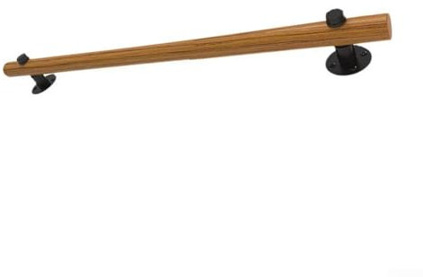 Corrimano in legno con staffe, corrimano antiscivolo per scale, contro il muro, kit per anziani e bambini, per interni ospedalieri e casa (50 cm)