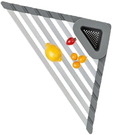 Mensola triangolare per lavello angolare, con vassoio pieghevole e, per piccole cucine