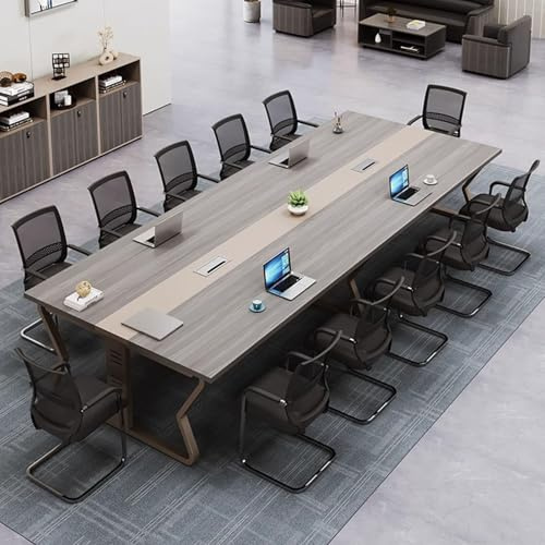 Moderner Konferenztisch, 74,9 cm hoch, geräumiger 280 x 120 cm Seminartisch für Büro und Trainingsraum, einfache Montage, stabile dicke Beine, schlankes Design für Meetings und Veranstaltungen