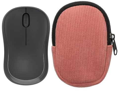 kwmobile Mouse Case for Logitech M240 SILENT / M325S Carry Case - Protective Carry Pouch for Bluetooth Mouse - Soft Neoprene Protection - Dark Rose
