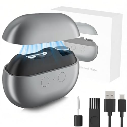 Coupe Ongle Electrique 3 en 1, Lime a Ongle Electrique avec LED et Récupérateur de Coupures, 2 Vitesses Coupe Ongles Automatique Silencieux, Idéal pour Seniors, Bebe, Adultes (Noir)