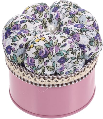 JEWEDECO Stecknadel Organizer mit Kugel Nähnadel aus Glas und Kreativem Kissen Sichere Aufbewahrung für Nähnadeln zu Hause Stabiles Design im Pastoralen Stil