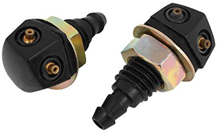 sourcing map 2 Stücke Scheibenwaschdüsen Kunststoff Spritzdüse Düsenspritze Scheibenwischer Schwarz