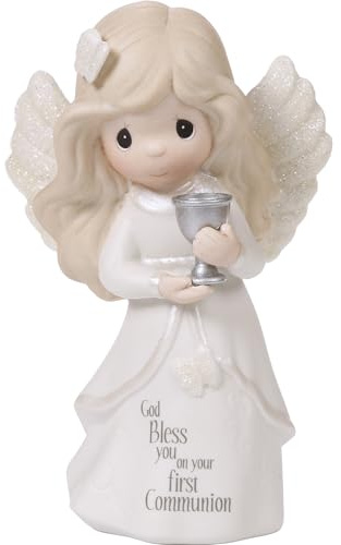 Precious Moments Communion Angel Figurine, First Communion Gift for Girls, Religious Keepsake for Catholic and Christian Faith