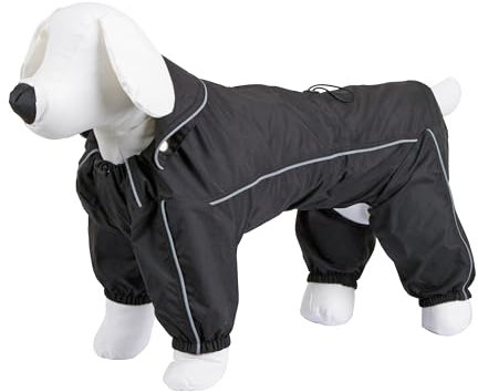 Kerbl Pet Regenmantel Manchester, Hundejacke, Hundemantel, schwarz, 70cm, Polyester, Hunde, mit Beinschutz