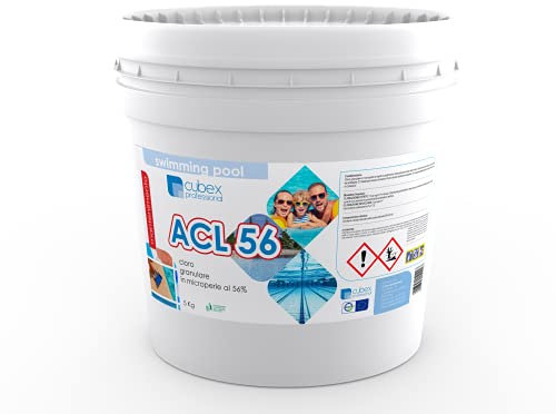 Cubex Professional ACL 56% 5 KG – Cloro Granulare in Microperle al 56% per la Pulizia, Igiene e Manutenzione dell’Acqua della Piscina