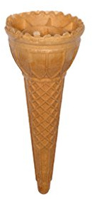 PJaspert Eiswaffeln | Eishörnchen - Halbsüße Tulpenhörnchen Tulpe groß 130xØ55mm (24 Stück)