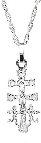 EMPATHY JEWELS Cruz Caravaca Bendecida Plata de Ley de 925 mm una Joya con Historia Varios tamaños de 18 a 34 mm (34 m con Cadena)