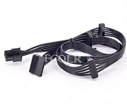 FCQLR PCIe 6Pin 1 to 4 SATA Power Câble PSU pour Seasonic Focus + 850 750 650 550 PSU