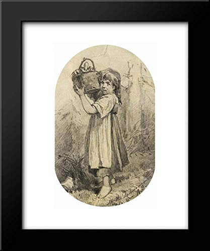 Girl With A Bast Basket 20x24 Framed Art Print by Viktor Vasnetsov